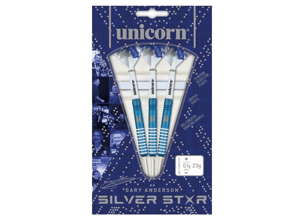 Steel Dart Silver Star Blue Unicorn