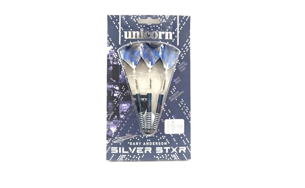 Steel Dart Silver Star Blue Unicorn